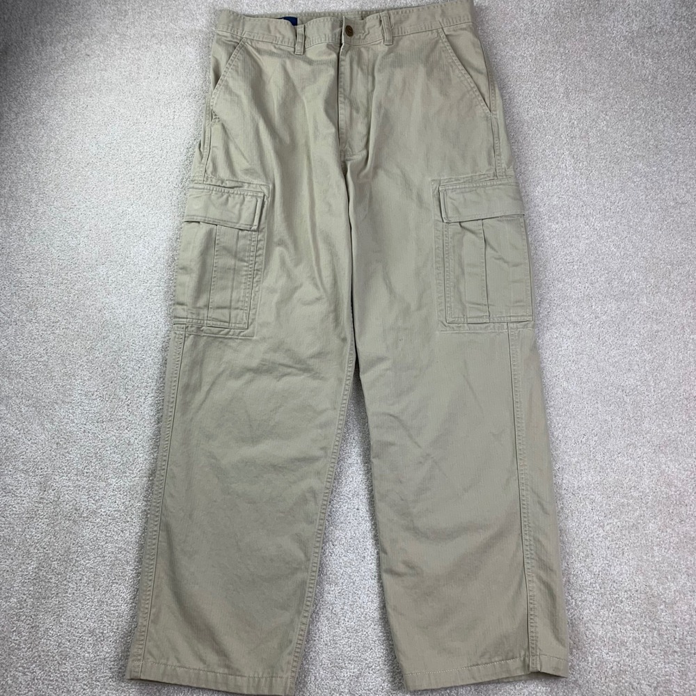 Polo Ralph Lauren Cargo Pants Mens 34 Khaki Tan Herringbone Cotton Utility